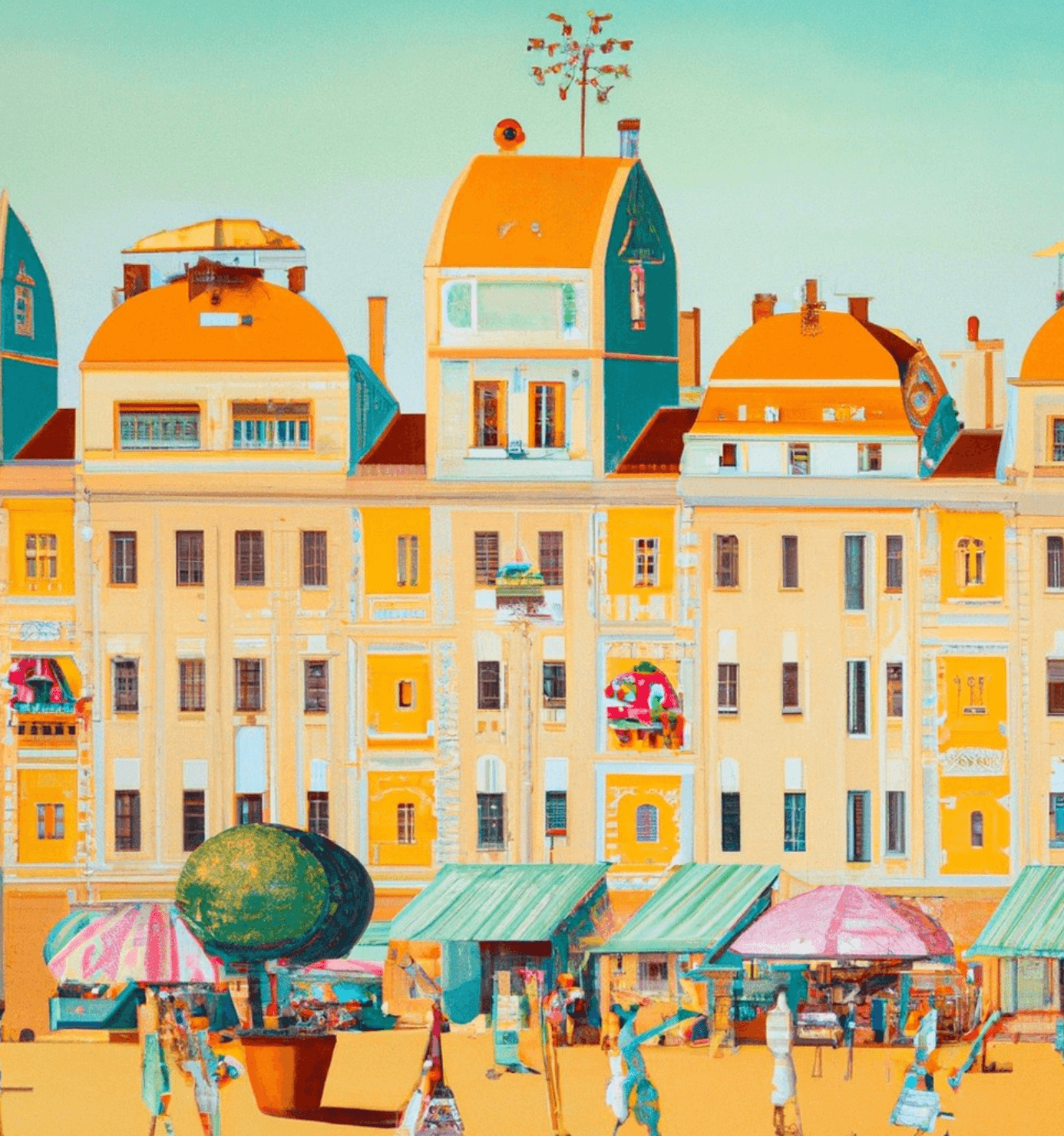 Arte DALL-E de Simon, "pode ser legal viver aqui"