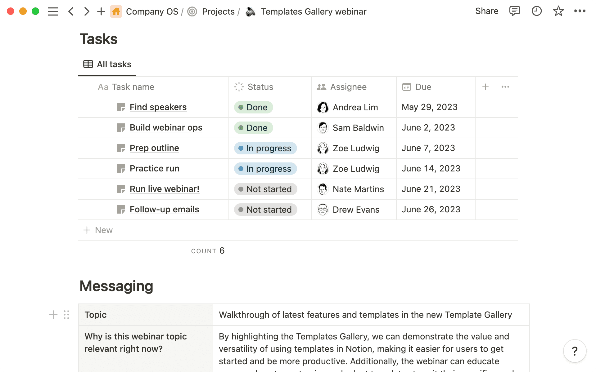 A Geração de Demanda planeja campanhas com um modelo que inclui tarefas relevantes, mensagens, estratégia e muito mais.