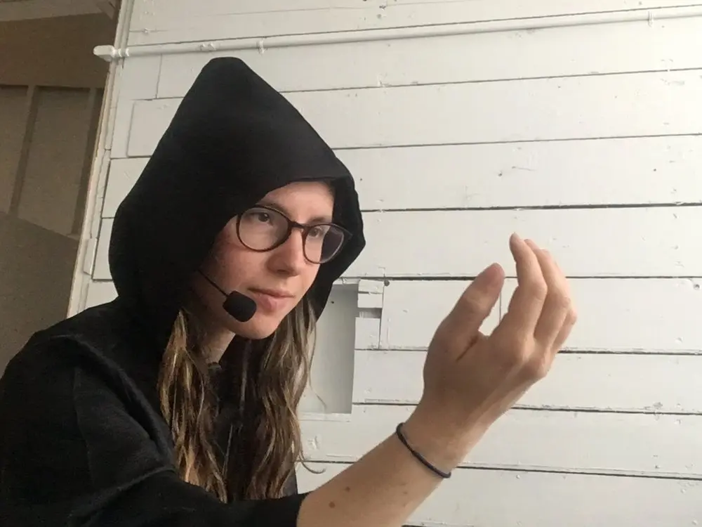 Danielle in her San Francisco garage. Image from Danielle Baskin.