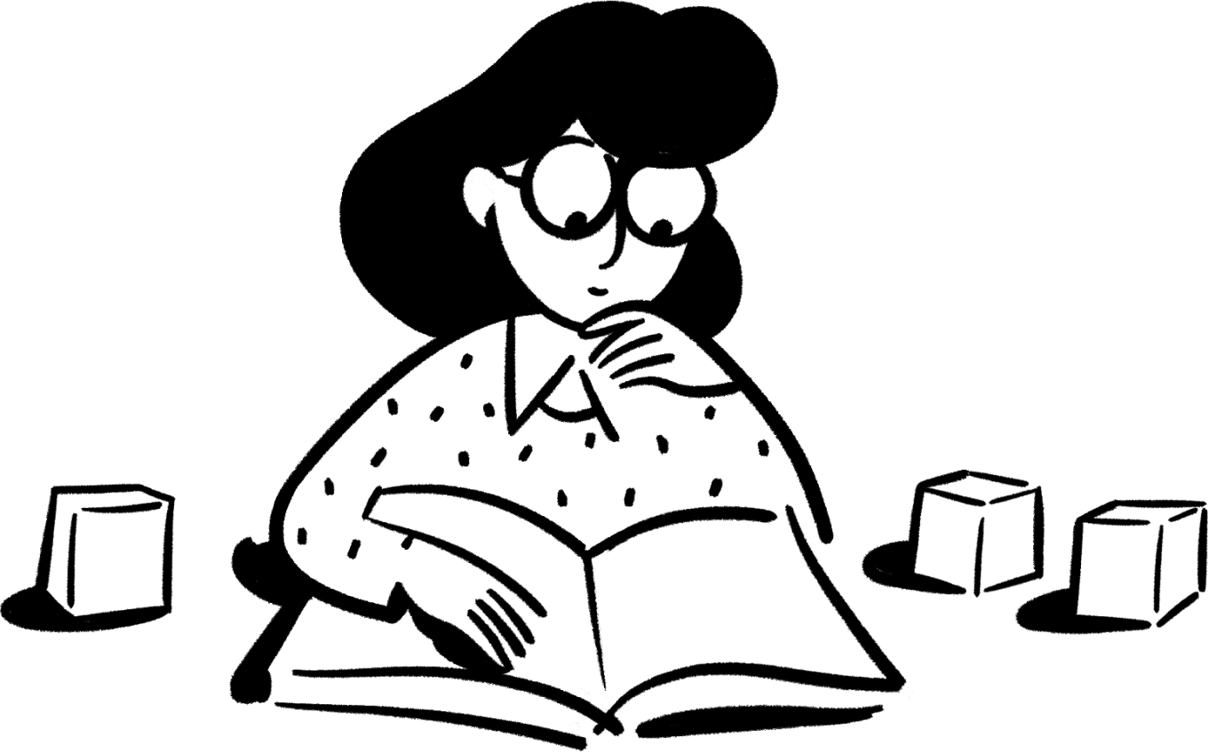 Mulher ao laptop com café sob o horizonte da cidade