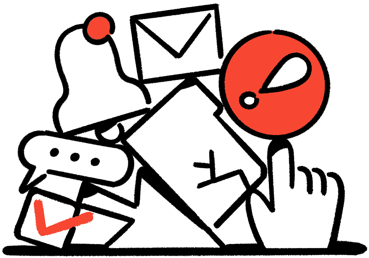 Ilustração Spot: Dispersão (Vermelho)