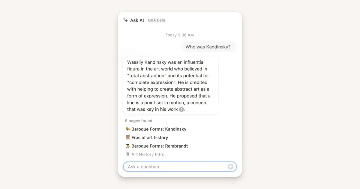 Descubra novos insights da sua biblioteca de conhecimento pessoal usando o Notion Responde