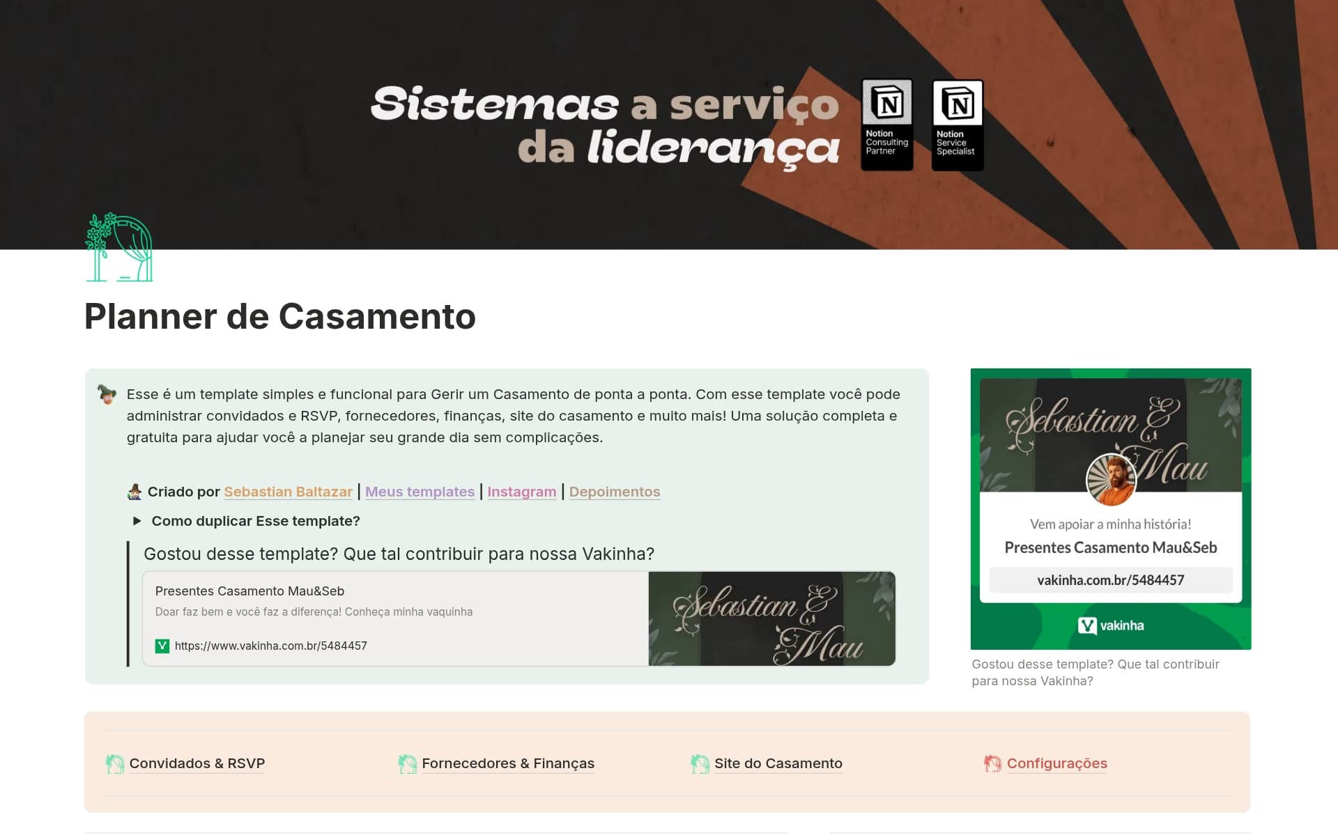 Captura de tela da coleção Apaixonados e organizados por Notion