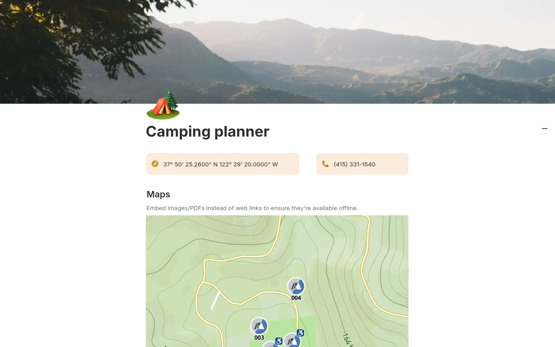 Screenshot der Your digital detox playground-Sammlung von Notion