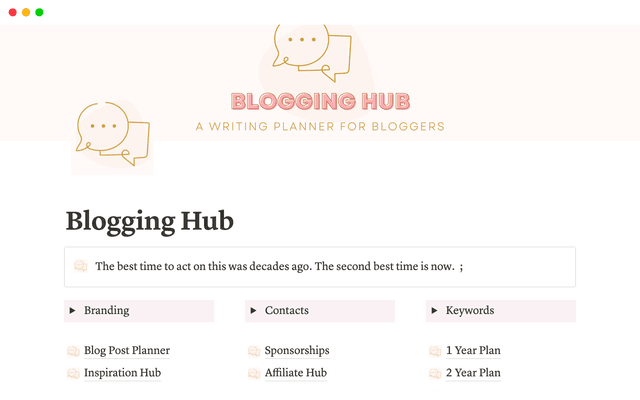 Blog Planner Notion Template