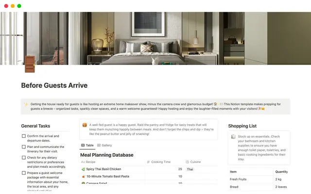 Before Guests Arrive