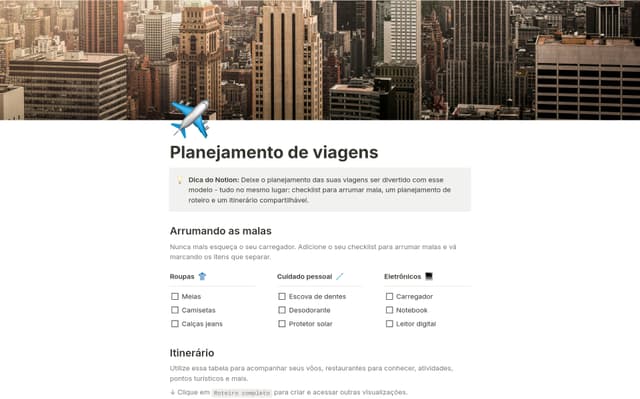 Planejador de viagens
